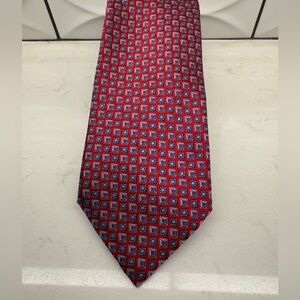 Ermenegildo Zegna Red and Blue Geometric Tie